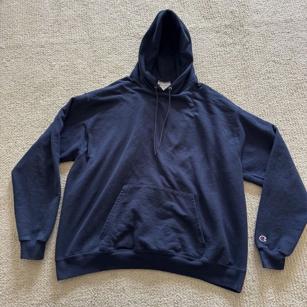 Champion Hoodie Authentic Athleticwear Mens 2XL Blue Long Sleeve Embroidered